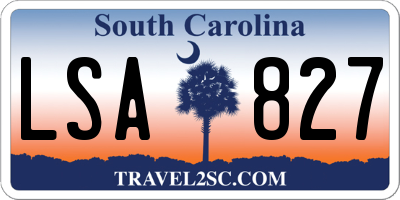 SC license plate LSA827