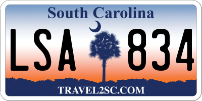 SC license plate LSA834