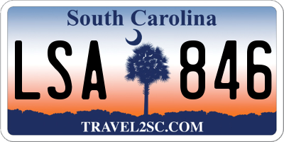 SC license plate LSA846