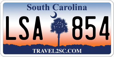SC license plate LSA854