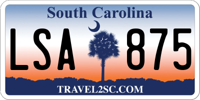 SC license plate LSA875