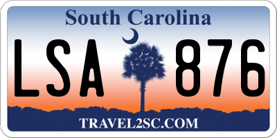 SC license plate LSA876