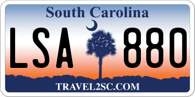 SC license plate LSA880