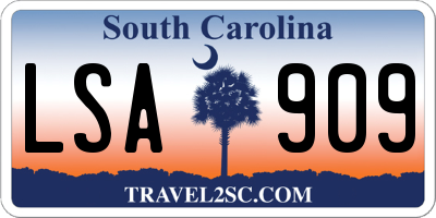 SC license plate LSA909