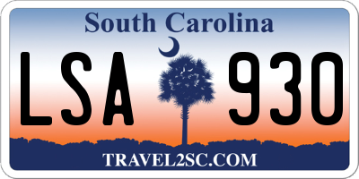 SC license plate LSA930