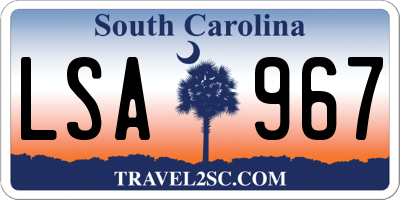SC license plate LSA967