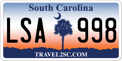SC license plate LSA998