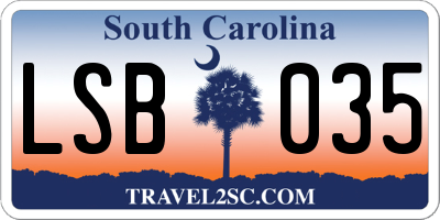 SC license plate LSB035