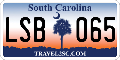 SC license plate LSB065