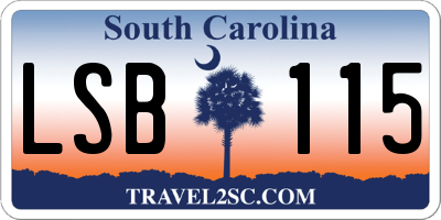 SC license plate LSB115