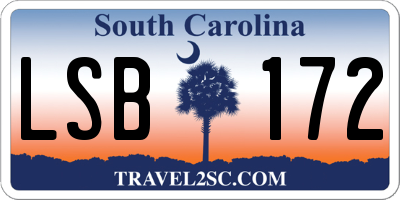 SC license plate LSB172
