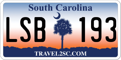 SC license plate LSB193
