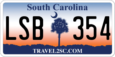 SC license plate LSB354