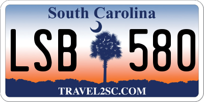SC license plate LSB580