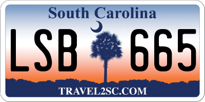 SC license plate LSB665