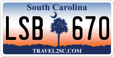 SC license plate LSB670