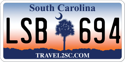 SC license plate LSB694