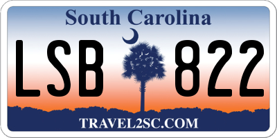 SC license plate LSB822