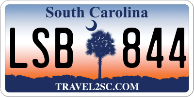 SC license plate LSB844