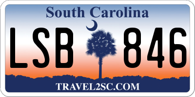 SC license plate LSB846