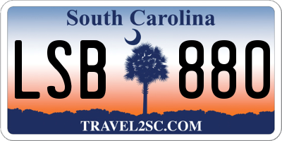 SC license plate LSB880