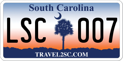 SC license plate LSC007
