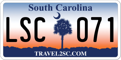 SC license plate LSC071
