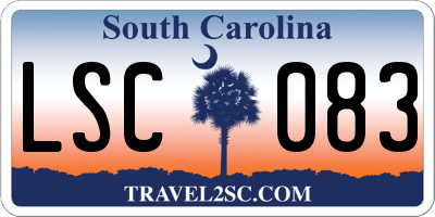 SC license plate LSC083