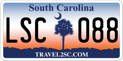 SC license plate LSC088