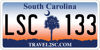 SC license plate LSC133