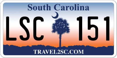 SC license plate LSC151