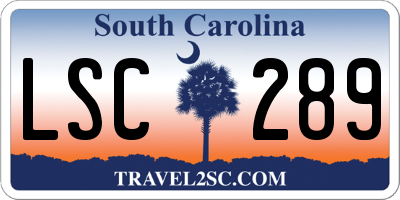 SC license plate LSC289