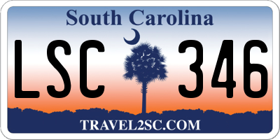 SC license plate LSC346