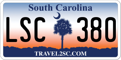 SC license plate LSC380