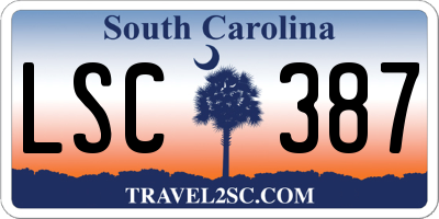 SC license plate LSC387