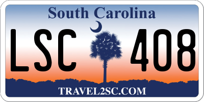 SC license plate LSC408