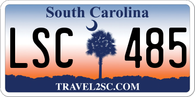 SC license plate LSC485