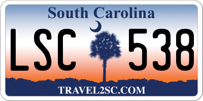SC license plate LSC538