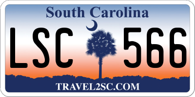 SC license plate LSC566