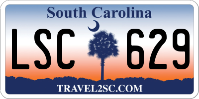 SC license plate LSC629
