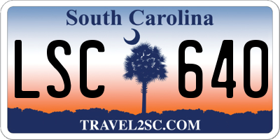 SC license plate LSC640
