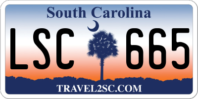 SC license plate LSC665
