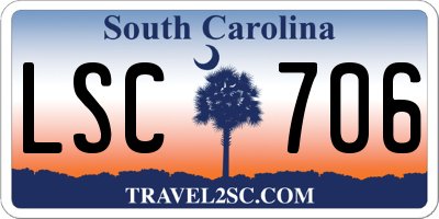 SC license plate LSC706