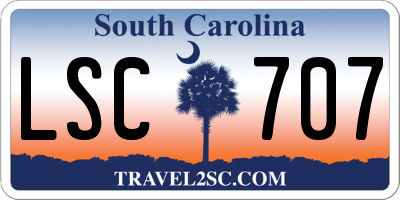 SC license plate LSC707