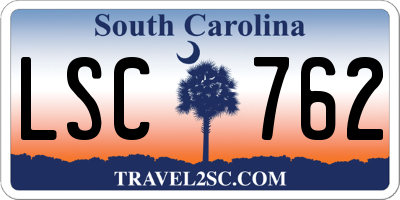 SC license plate LSC762