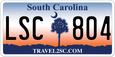 SC license plate LSC804