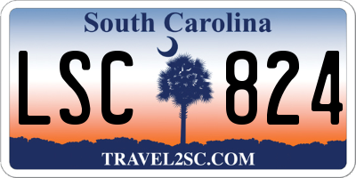 SC license plate LSC824