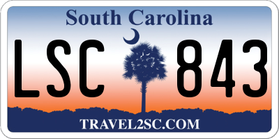 SC license plate LSC843