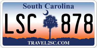 SC license plate LSC878