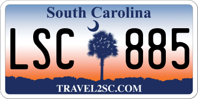 SC license plate LSC885